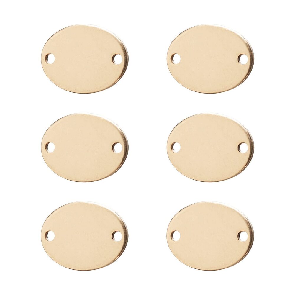 6666 Pandahall 6Pcs 14K Gold Filled Brass Oval Connector Charms Golden Oval